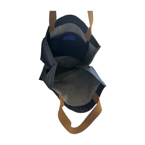 COMME des GARCONS SHIRT Denim Tote Bag Japan S22613 Indigo Tan - Picture 8 of 12